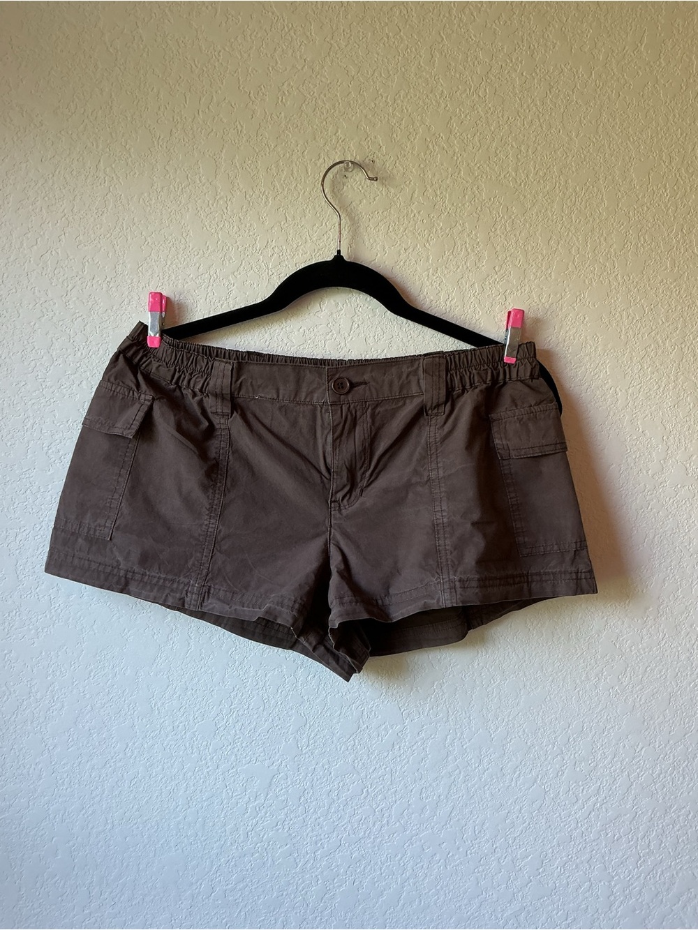 PacSun Low Rise Cargo Shorts Brown E-Waist Sz M Y2K